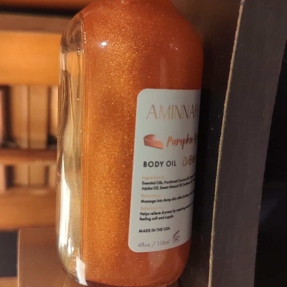 Aminnah Pumpkin Spice Body Oil Coconut Jojoba Almond Sunflower Vitamin E NEW - Picture 11 of 12